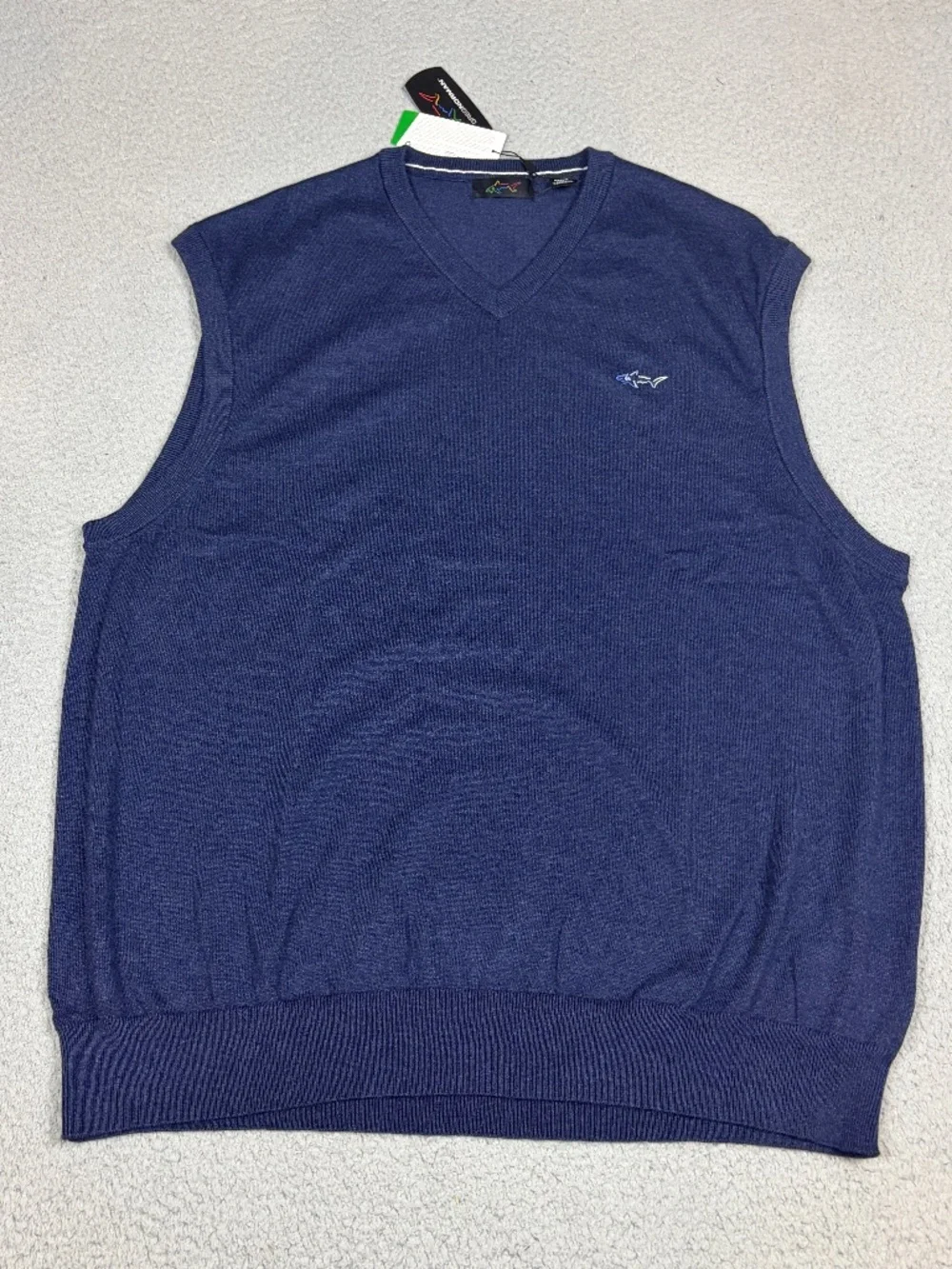 Greg Norman Sweater Vest Men's 3XL Blue Short Sleeve V-Neck Golf Stretch NWT